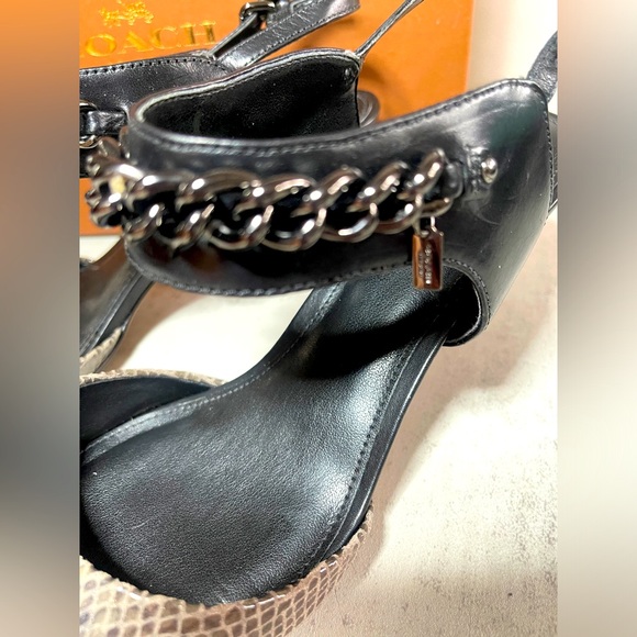 Coach Snake Print Garland Kitten Heels Sz 8 - Picture 2 of 6